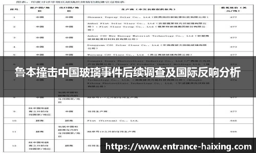 鲁本撞击中国玻璃事件后续调查及国际反响分析